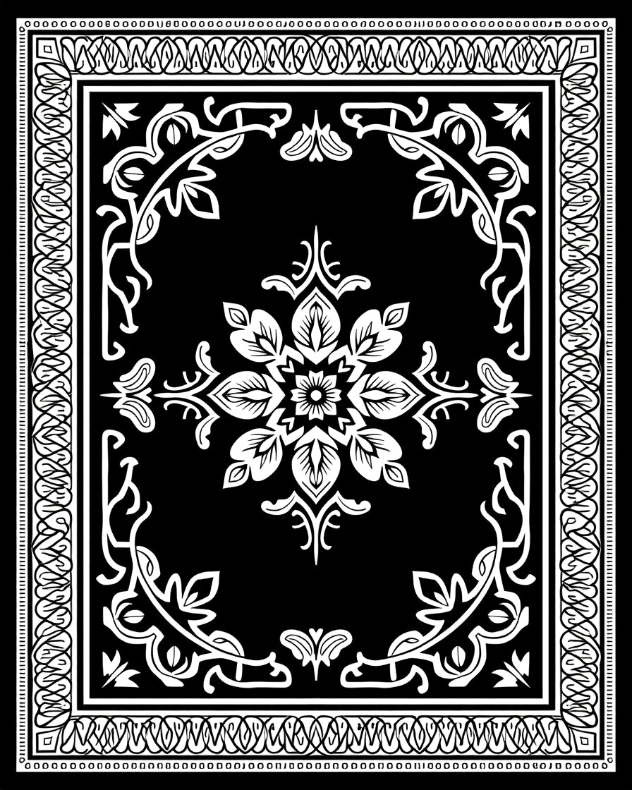 Classic Floral Swirls Decorative Rug