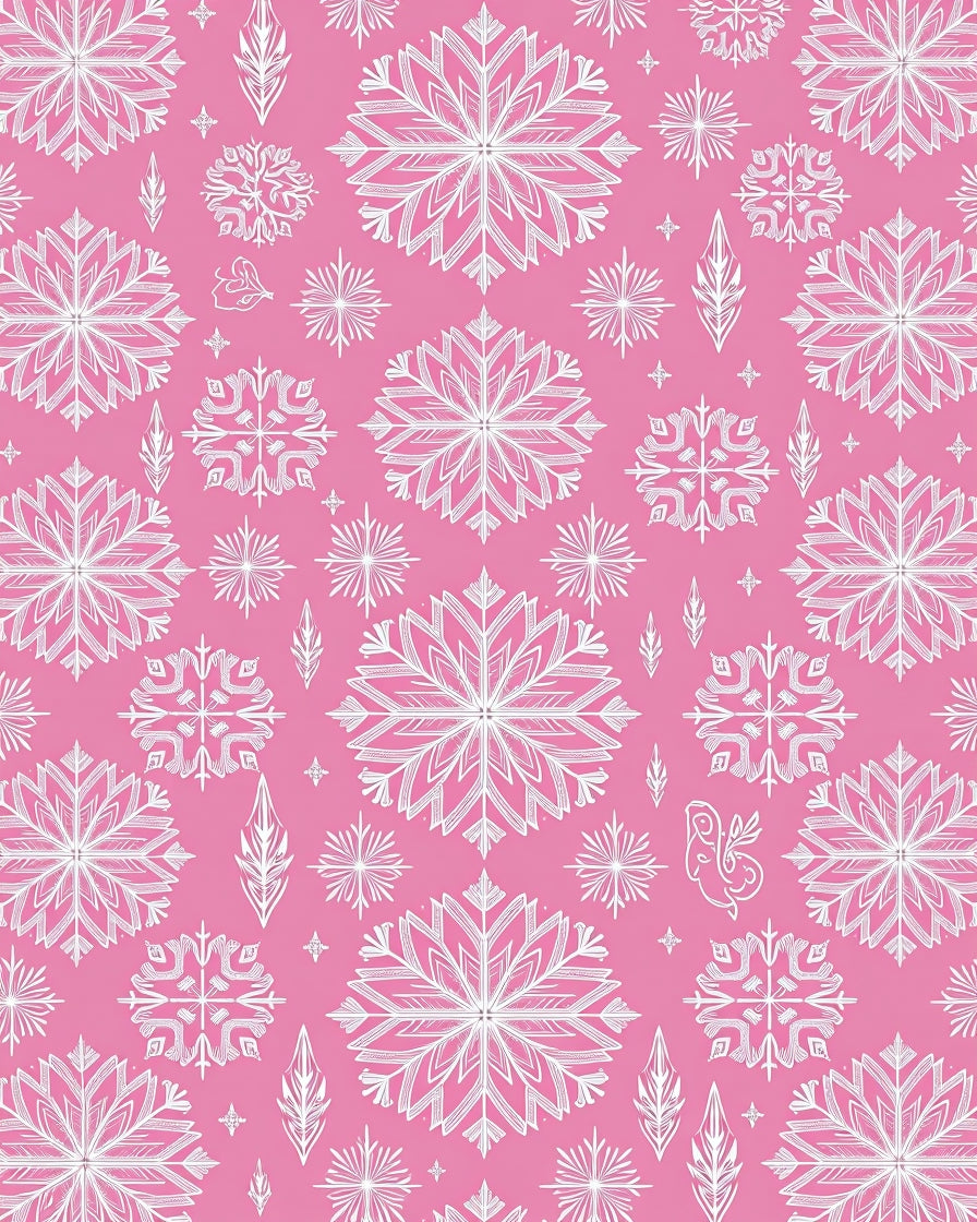 Pink Snowflake Mandala Design Rug