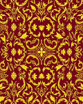 Ornate Gold Floral Vines Rug