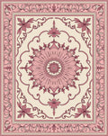Pink Floral Medallion Decorative Rug