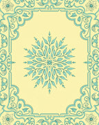 Mint Floral Scrollwork Pattern Rug