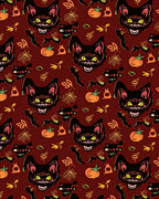 Scary Black Cat Pumpkin Pattern Rug