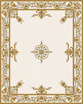 Classic Gold Floral Scroll Pattern Rug