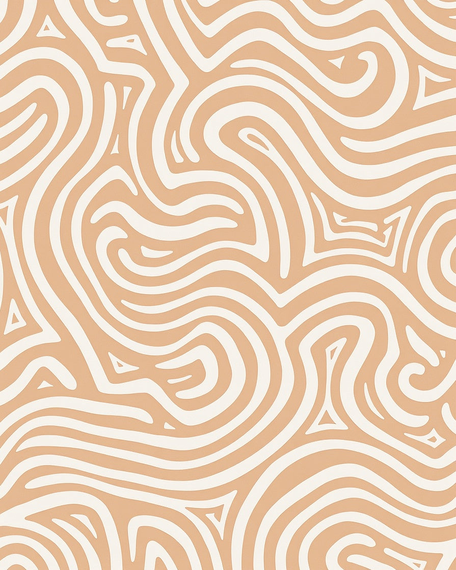 Natural Organic Swirls Cream Rug
