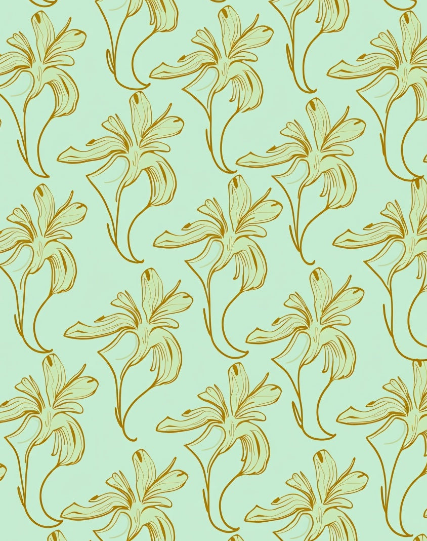Art Nouveau Floral Pattern Rug