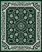 Ornate Floral Symmetrical Pattern Rug