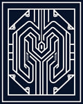 Geometric Circuit Board Inspired Design Rug