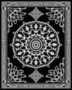 Radial Floral Mandala Pattern Rug