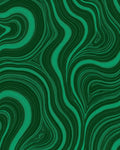 Abstract Green Swirl Pattern Rug