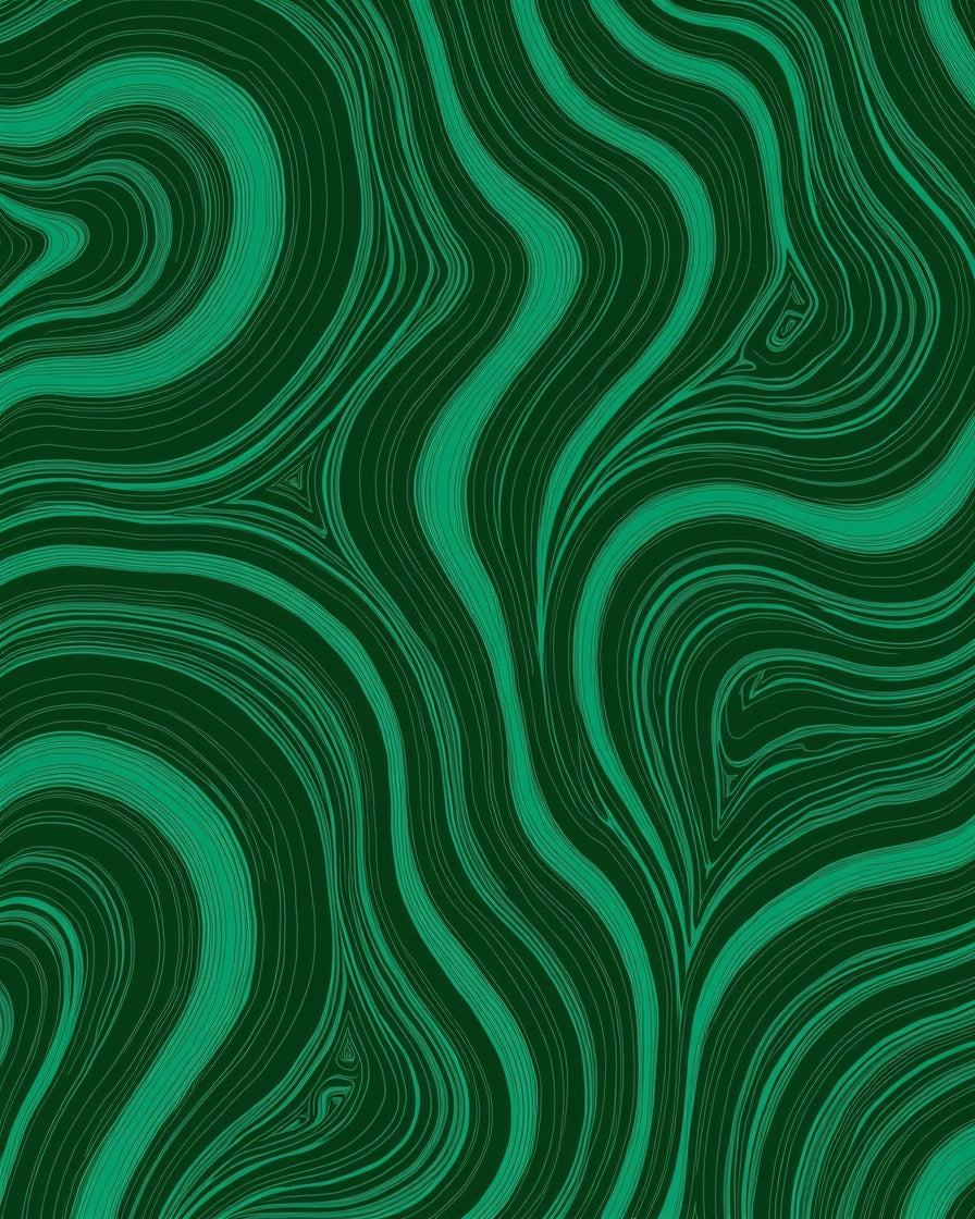 Abstract Green Swirl Pattern Rug