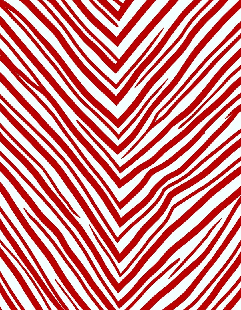 Bold Red Striped V Pattern Rug
