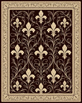 Ornate Fleur De Lis Floral Pattern Rug