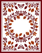 Autumn Leaves Berries Garland Rug