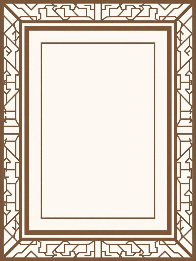 Brown Geometric Art Deco Style Rug