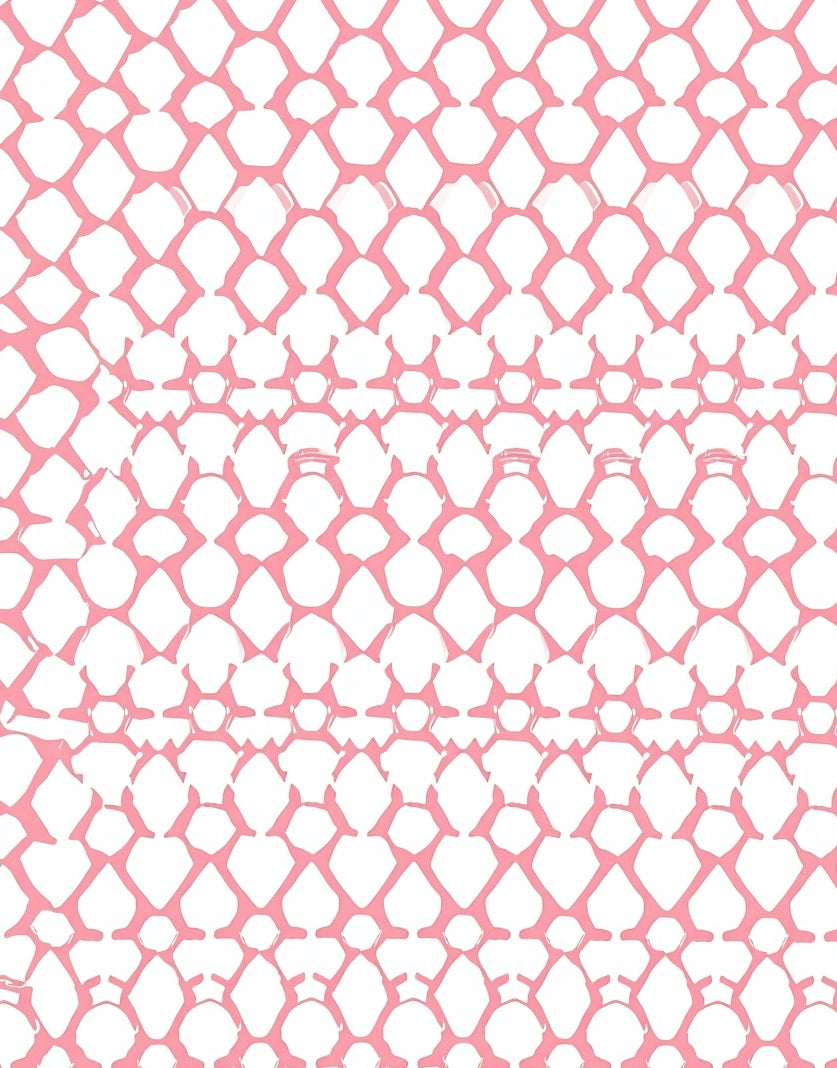 Gentle Pink Geometric Mesh Pattern Rug