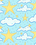 Dreamy Sky Star and Cloud Pattern Rug