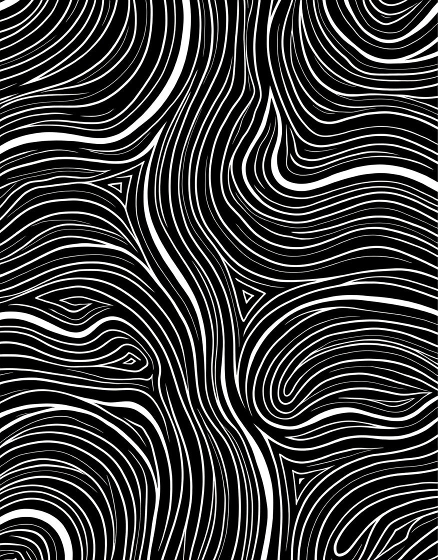 Abstract Wavy Stripe Pattern Rug