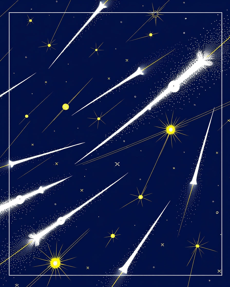 Celestial Shooting Stars Graphic Design Rug