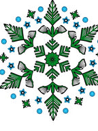 Emerald Green Starburst Snowflake Medallion Rug