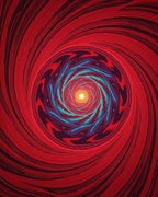Vibrant Spiral Sunburst Patterned Rug