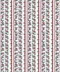 Red Black Floral Stripe Pattern Rug