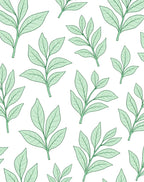Fresh Green Leaf Pattern Design Rug