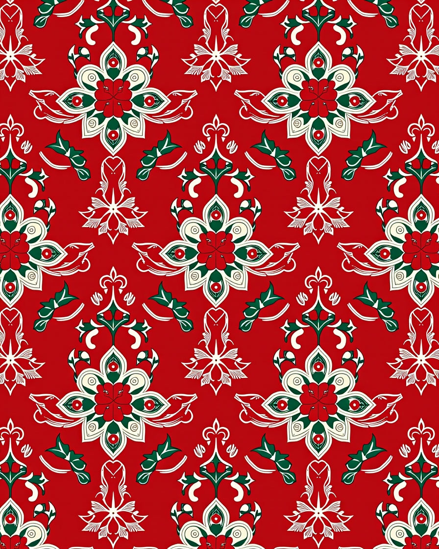 Elegant Red Floral Pattern Rug