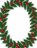 Evergreen Holly Berry Garland Rug