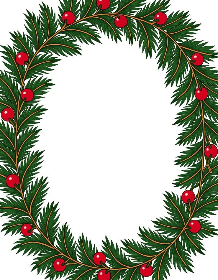 Evergreen Holly Berry Garland Rug