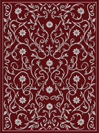 Damask Floral Vine Pattern Rug