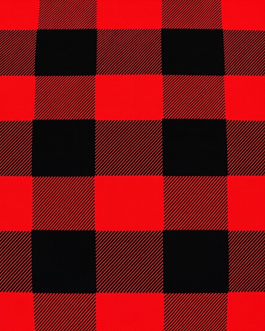 Red Black Buffalo Check Pattern Rug