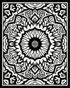 Mandala Symmetry Black And White Design Rug