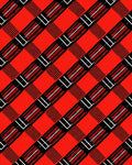 Bold Red Black Geometric Overlay Rug