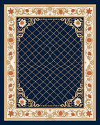 Ornate Floral Lattice Border Design Rug