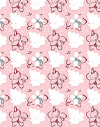Whimsical Pink Flower Cloud Pattern Rug