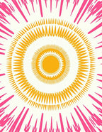 Radiant Sunburst Geometric Design Rug