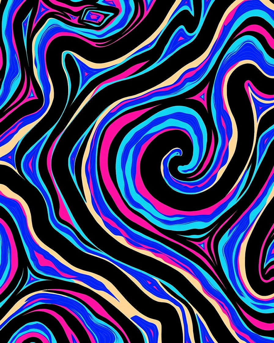 Bold Swirls Vibrant Abstract Design Rug