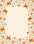 Playful Orange Animal Scrollwork Pattern Rug