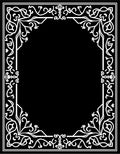 White Classic Floral Scrollwork Border Rug