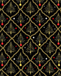 Golden Christmas Tree Trellis Abstraction Rug