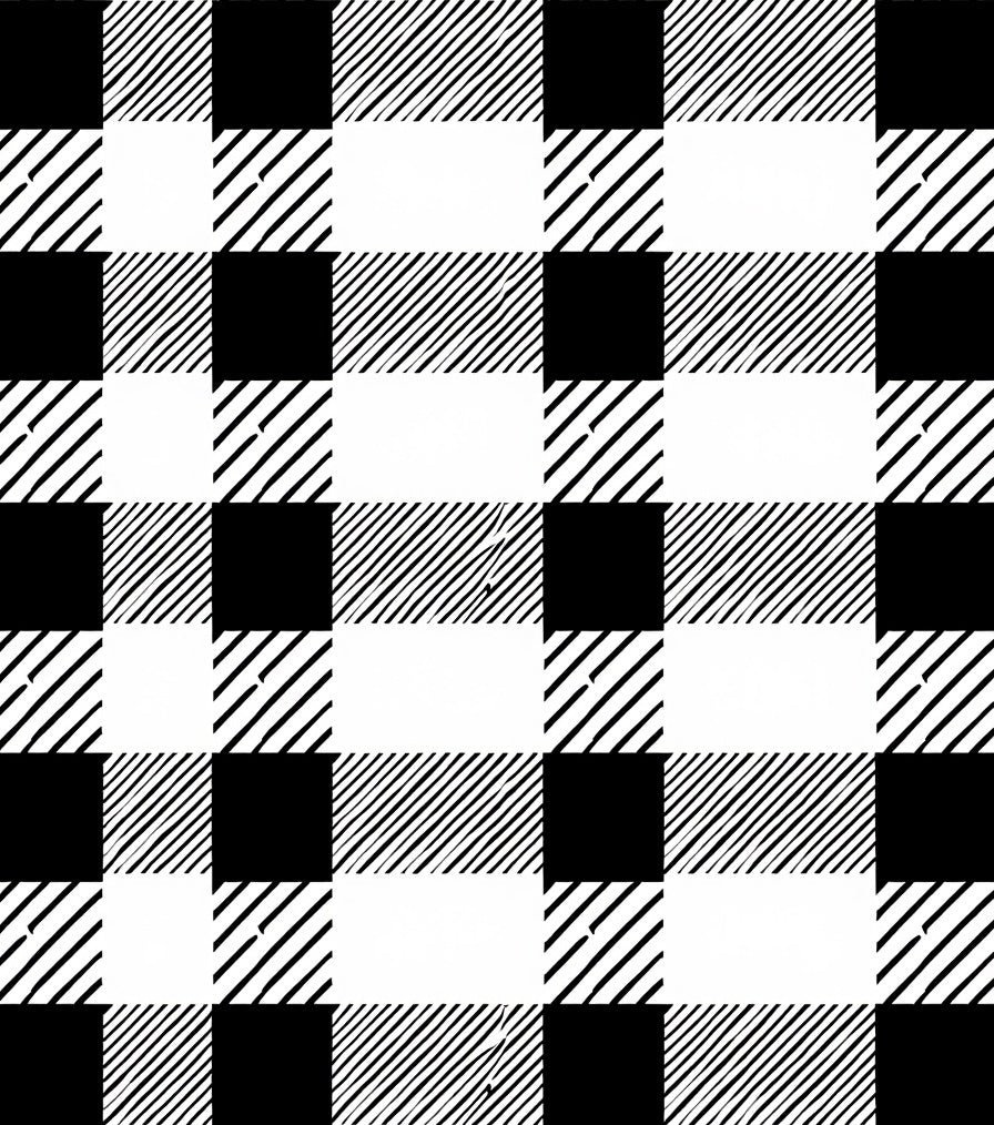Classic Black White Buffalo Check Rug
