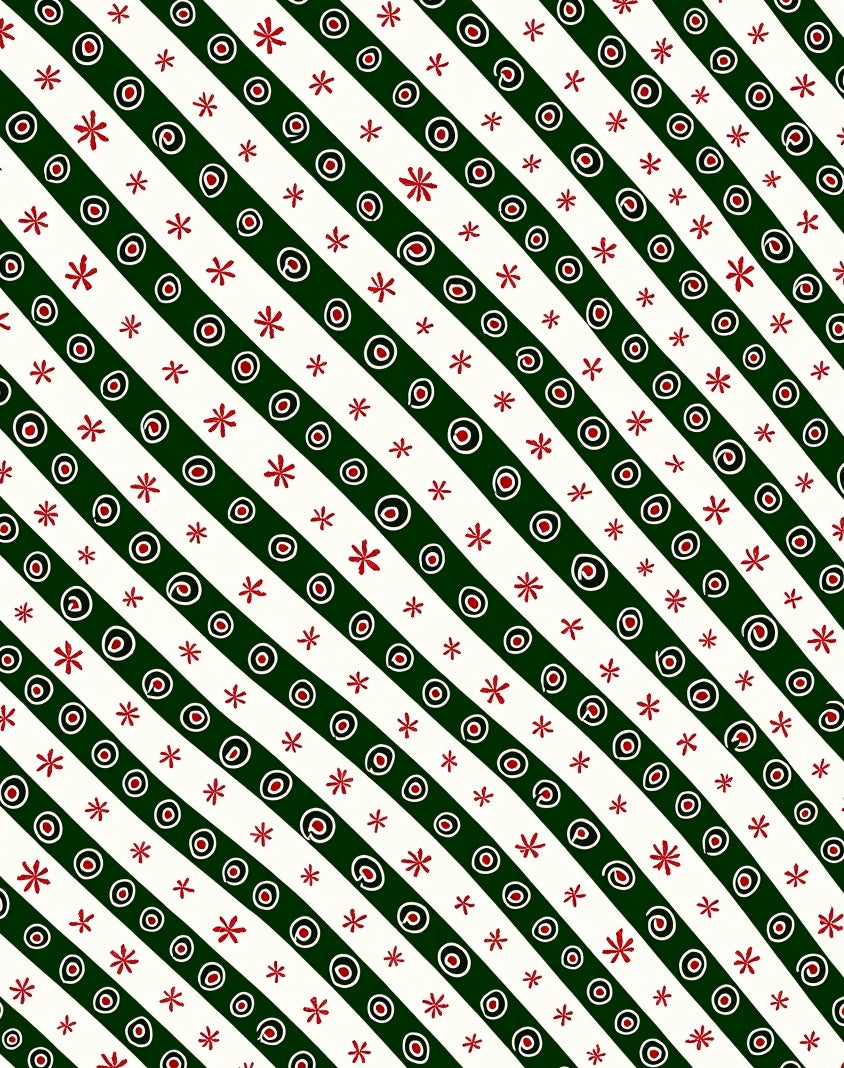 Diagonal Stars Circles Pattern Rug