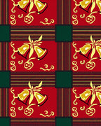 Holiday Bell Patterned Plaid Rug