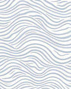 Serene Blue Wavy Strokes Rug