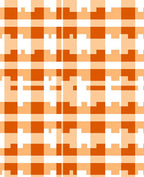 Modern Orange Geometric Check Pattern Rug