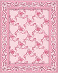 Pink Orchid Floral Baroque Framing Rug