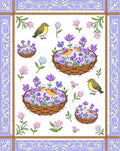 Whimsical Birds And Floral Nests Rug