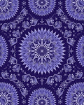 Deep Blue Mandala Floral Pattern Rug