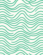 Abstract Aqua Wave Pattern Rug