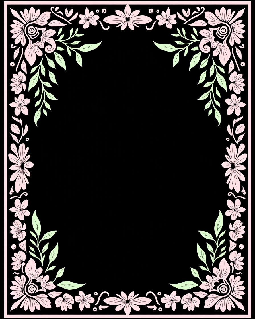 Elegant Floral Scroll Pattern Rug